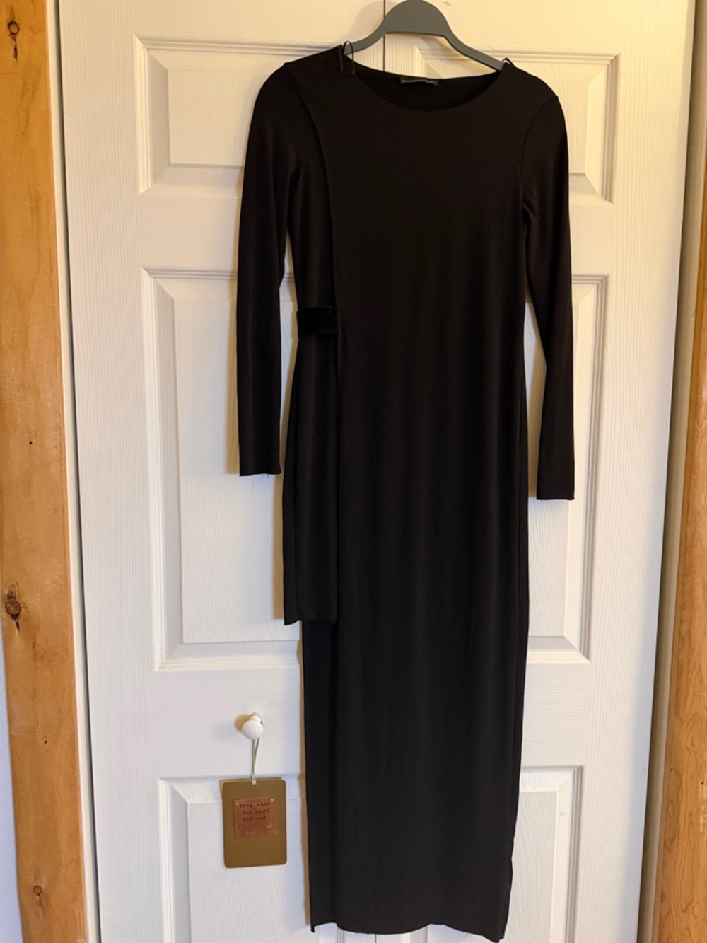 Zara Black Long-Sleeve Maxi Dress